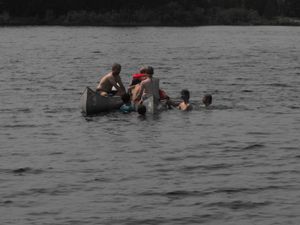 Teaching canoe rescue