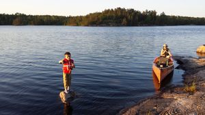 Stranded on a rock in Pipestone Bay