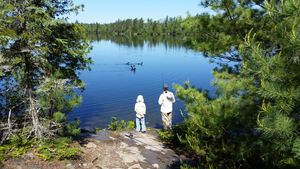 Loon show while fishing