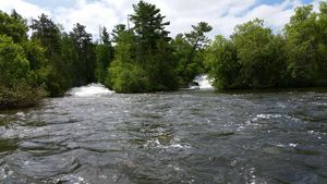 View at the base of the Prairie Portage falls