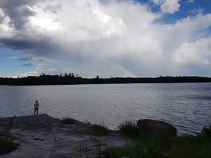 Rainbow over Nina Moose Lake