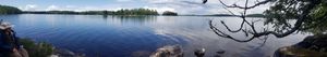 Lunch on the rocks looking north up Lac La Croix