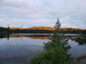 Sunset lighting up the opposing ridge