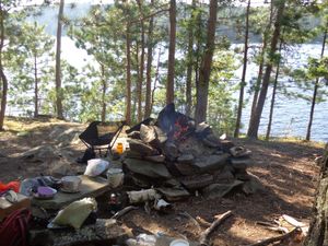 Fire pit, facing west