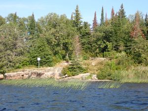 View of campsite 14 from water