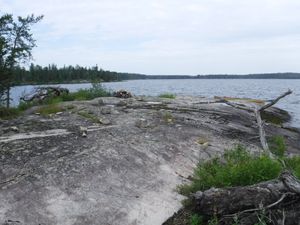 Caroll Lake campsite looking north