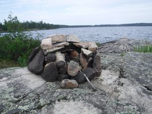 Caroll Lake campsite well built fire ring