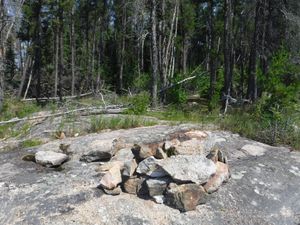 Caroll Lake island campsite looking north