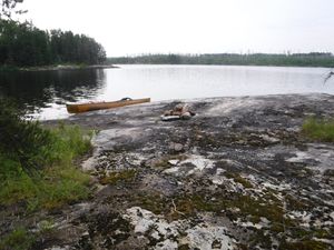 Beautiful Caroll Lake campsite looking east