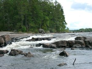 View up the falls