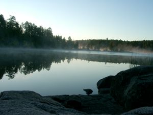 The morning fog on fire