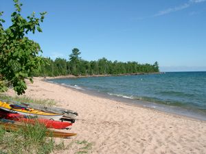 View up the beach